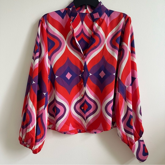 Alexis Multicolor Patterned Blouse size S - Picture 6 of 15